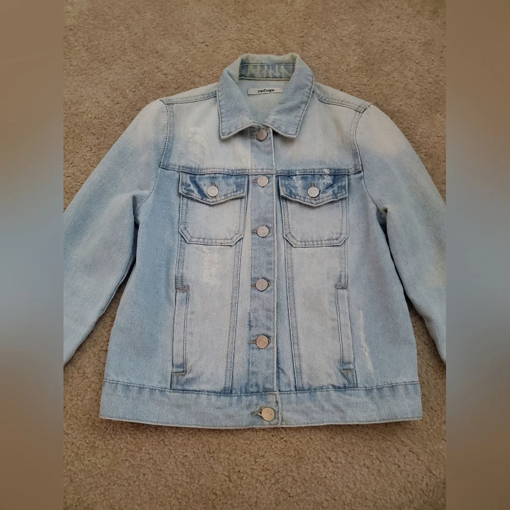 Refuge Acid Wash Denim Jacket - Picture 2 of 5